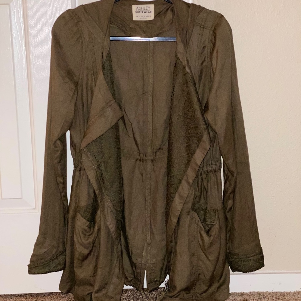 Army green zip up